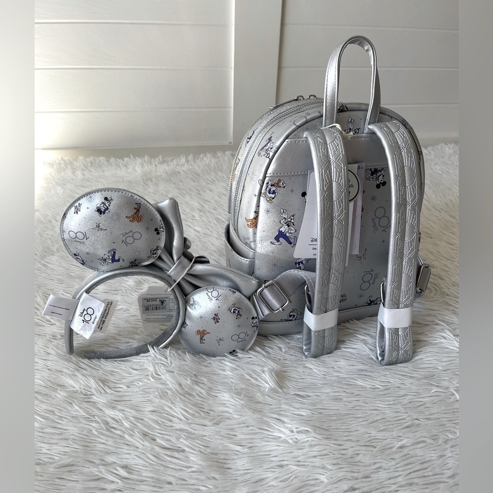 2pc NWT Disney 100 Celebration Mickey & Friends Loungefly Mini Backpack retired - Picture 7 of 12